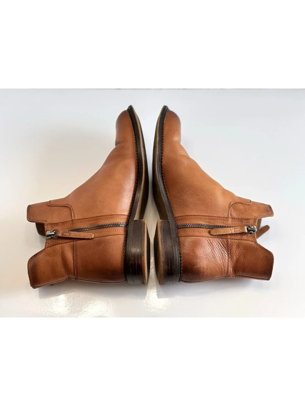 Franco Sarto Halford Womens Brown Leather Comfort Casual Ankle Booties Size 9.5M